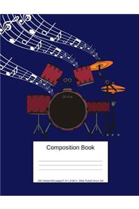 Composition Book 200 Sheets/400 Pages/7.44 X 9.69 In. Wide Ruled/ Drum Set