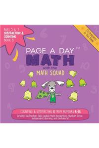 Page a Day Math Subtraction & Counting Book 9: Subtracting 8 from the Numbers 8-18