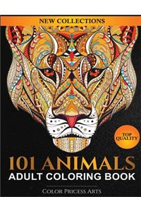 101 Animals Adult Coloring Book
