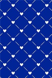 Journal Notebook White Quilted Hearts Pattern 3