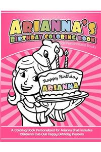 Arianna's Birthday Coloring Book Kids Personalized Books