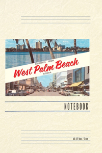 Vintage Lined Notebook Greetings from West Palm Beach, Florida