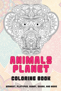Animals Planet - Coloring Book - Wombat, Platypus, Bunny, Shark, and more