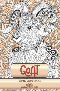 Coloring Books for Zen - Animal - Mandala Stress Relief - Goat