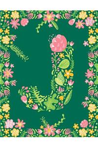 Floral Initial J Monogram Journal