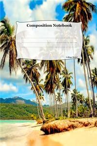 Composition Notebook: Beautiful Day for Swimming Theme Cover College Ruled Journal Blank Line Paper for Creative Writing, Vacation, Daily Planning, Gift List and Diary.