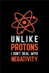 Unlike protons i don't deal with negativity