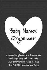 Baby Name Organizer: Compare and Choose the Perfect Name for Your Baby: Expecting Women / Baby Shower / Pregnancy Planner Gift /Minimalist Design