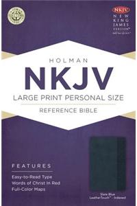 NKJV Large Print Personal Size Index Ref Bible, Slate Blue L