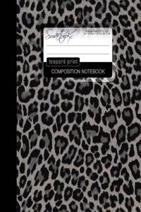 Leopard Print Composition Notebook: College Ruled Writer's Notebook for School / Teacher / Office / Student [ Perfect Bound * Large * Black & White ]