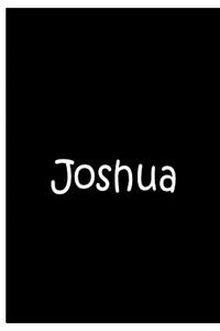 Joshua - Large Black Personalized Notebook / Extended Lined Pages / Matte