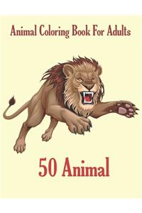 Animal Coloring Book For Adults 50 Animal