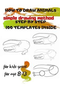 HOW TO DRAW ANIMALS simple drawing method STEP BY STEP 100 TEMPLATES INSIDE
