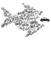 Umweltschutz Fahrrad Fisch frisst Auto