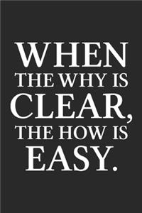 When The Why Is Clear, The How Is Easy.