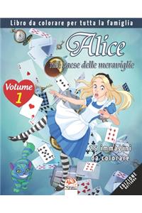 Alice nel paese delle meraviglie - 25 immagini da colorare - Volume 1 - edizione notturna