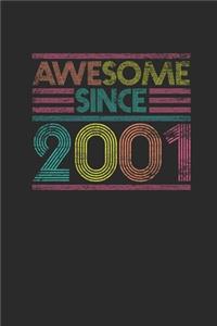 Awesome Since 2001: Graph Paper Notebook - Birthday Gift or Anniversary Gift Idea