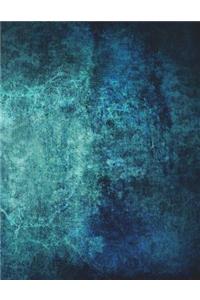 Blue-Green Grunge - Lined Notebook with Margins - 8.5x11