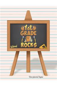 1st Grade Rocks School Storybook Paper