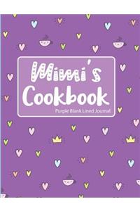 Mimi's Cookbook Purple Blank Lined Journal