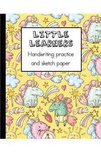 Little learners handwriting practice and sketch paper
