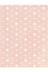 Composition Notebook College Ruled with Abstract Peach Stars Pattern Cover