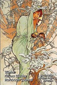 Winter - Alfons Mucha - Notebook/Journal: Journal Ruled - 50 Blank Pages - 6x9 Inches