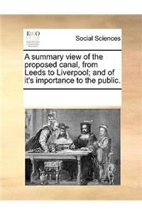 A summary view of the proposed canal, from Leeds to Liverpool; and of it's importance to the public.