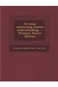 An Essay Concerning Human Understanding; - Primary Source Edition