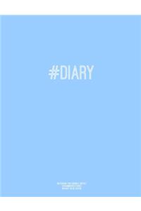 Notebook for Cornell Notes, 120 Numbered Pages, #DIARY, Blue Cover