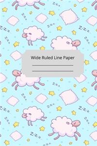 Cute Sleep Cat Theme Wide Ruled Line Paper