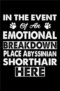 In The Event Emotional Breakdown Place Abyssinian Here