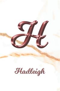 Hadleigh: Sketchbook - Blank Imaginative Sketch Book Paper - Letter H Rose Gold White Marble Pink Effect Cover - Teach & Practice Drawing for Experienced & As