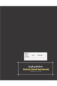 Ruled Lined Notebook - AmyTmy Notebook - 100 pages - 8.5 x 11 inch - Matte Cover