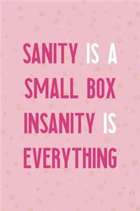 Sanity Is A Small Box Insanity Is Everything