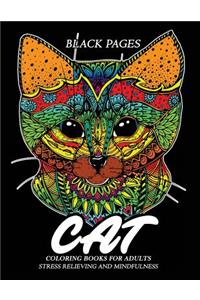 Cat Coloring Book for Adults Black Pages
