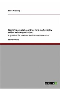 Identify potential countries for a market entry with a sales organisation
