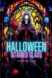 Halloween Stained Glass Colororing Book