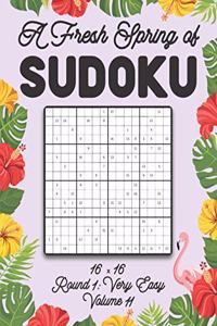 Fresh Spring of Sudoku 16 x 16 Round 1: Very Easy Volume 11: Sudoku for Relaxation Spring Puzzle Game Book Japanese Logic Sixteen Numbers Math Cross Sums Challenge 16x16 Grid Beginner Frie