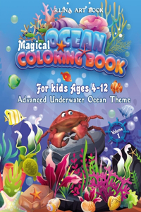 Magical Ocean Coloring Book For Kids Ages 4-12