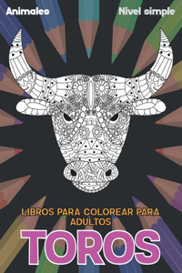 Libros para colorear para adultos - Nivel simple - Animales - Toros