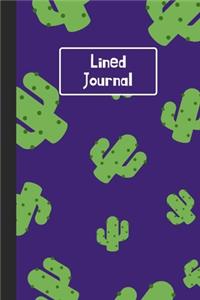 Lined Journal: Cactus Pattern: 120 Page Lined Paperback Notebook - 6"x9"(15.2 x 22.9 cm)