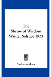 The Shrine of Wisdom Winter Solstice 1923