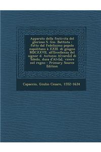 Apparato Della Festivita del Glorioso S. Gio. Battista