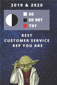 2020 & 2021 Two-Year Daily Planner For Customer Service Representative - Funny Yoda Quote Appointment Book - Two Year Weekly Agenda Notebook