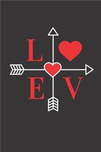 Blank Lined Journal Notebook. LOVE ARROW