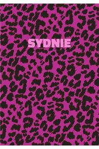 Sydnie: Personalized Pink Leopard Print Notebook (Animal Skin Pattern). College Ruled (Lined) Journal for Notes, Diary, Journaling. Wild Cat Theme Design wi