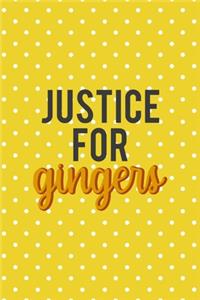 Justice For Gingers: Notebook Journal Composition Blank Lined Diary Notepad 120 Pages Paperback Yellow And White Points Ginger