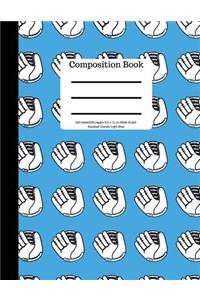 Composition Book 100sheet/200 Pages 8.5 X 11 In.Wide Ruled Baseball Gloves Light