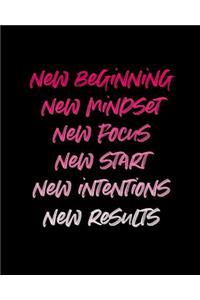 New Beginning New Mindset New Focus New Start New Intentions New Results